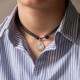 LIGHT Scapular - 18mm silver medal necklace with cord